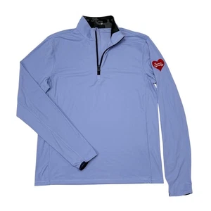 Greyson Golf Pullover Sweater Mens Small Blue Tate Mock Neck Quarter Zip Stretch - Picture 1 of 10