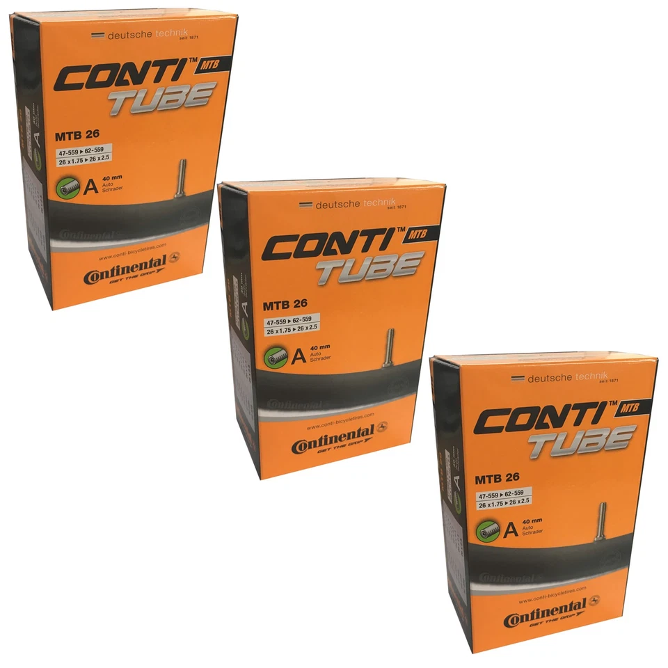 26 Continental Inner Tube 26 x 1.75 2.5 40MM SCHRADER VALVE x 3 - Image 1 of 1