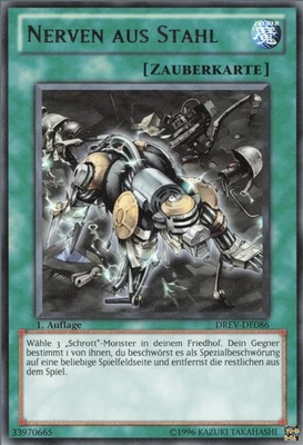 YuGiOh Nerven aus Stahl DREV-DE086 Rare Good unl. - Bild 1 von 2