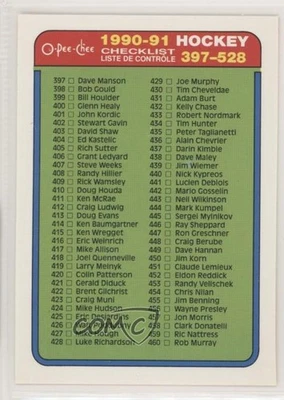 1990-91 O-Pee-Chee Checklist #462 - Image 1 of 2