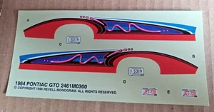 Monogram 1964 Pontiac GTO Kit # 2461  Decals only  Package #19 "read desc "!!!! - Picture 1 of 1