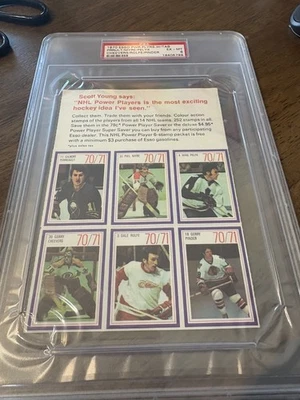 1970 Esso Power Players w/tab PSA 6 Perreault Rookie Year Gerry Cheevers Myre - Image 1 of 2