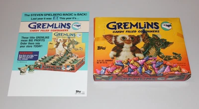 De colección 1984 Topps Gremlins Candy Container Heads Tienda Caja de exhibición ¡¡ANUNCIO distribuidor!!! Foto 1 de 4