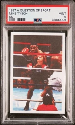 Iron Mike Tyson 1987 UK A Question of Sport PSA 9 Rookie Card RC Jake Paul Mint - Image 1 of 2