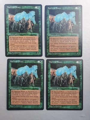 Spectral Bears x4 PLAYSET, MTG Homelands (1995) Uncommon Green Creature NM - Image 1 of 2
