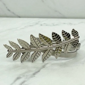 Silver Tone Leaf Leaves Buckle Coil Stretch Belt Youth Kids One Size OS - Picture 1 of 8