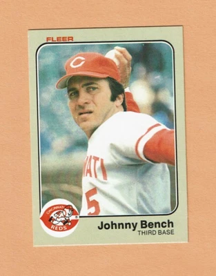 Fleer 584 Johnny Bench Cincinnati Reds 1983 casi nuevo-como nuevo o mejor Foto 1 de 2