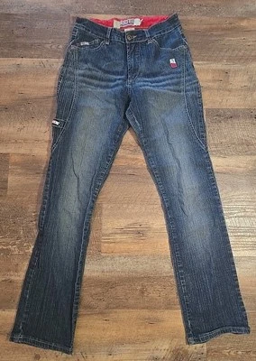 Jeans jeans industrial vintage vermelho índigo luxo azul 29x30 carpinteiro rebitado - Imagem 1 de 4