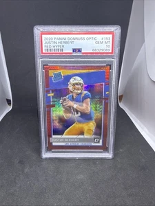 Justin Herbert 2020 Panini Donruss Optic Red Hyper Rated Rookie #153- PSA 10 - Picture 1 of 2