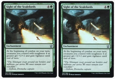 Sight of the Scalelords x2 2x 2015 Dragons Tarkir FOIL Green Enchant MTG NM AZ1 - Image 1 of 2