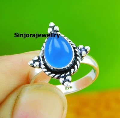 Anello regalo fatto a mano in argento sterling 925 con pietra preziosa... - Immagine 1 di 4