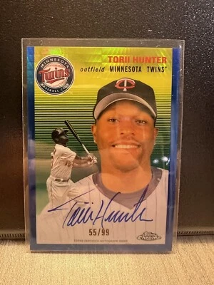 2023 Topps Chrome Platinum Anniversary Torii Hunter Blue Prism AUTO /99 - Image 1 of 2