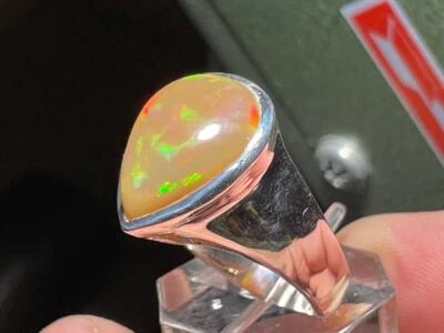 ANILLO DE PLATA ESTERLINA .925 ÓPALO CHOCOLATE 7,53 QUILATES PARA HOMBRE TALLA 8,5 SIN TRATAR 10GR Foto 1 de 4