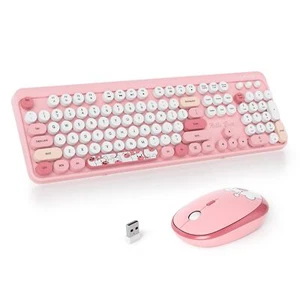 Wireless Typewriter Keyboard and Mouse Combo Retro 104 Key Full Size Office S... - Picture 1 of 7