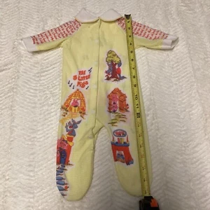 Vintage Newborn Unisex The 3 Little Pigs Big Bad Wolf One Piece Outfit - Picture 1 of 5