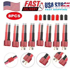 8 PCS Deans Style T Plug Female Male Connector Adapter 12AWG Wire RC Battery USA - Picture 1 of 10