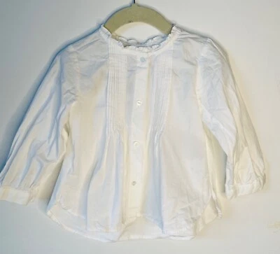 CAMISA TOP ZARA BABY BLANCA PINTUCK ALGODÓN BOHO CAMPESINO CON VOLANTES*NIÑA 18-24 MOS Foto 1 de 3