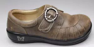 Alegria Khloe Damen-Clogs Schuhe braun Leder Schnallenriemen 37 6,5 US-Unterstützung - Bild 1 von 9