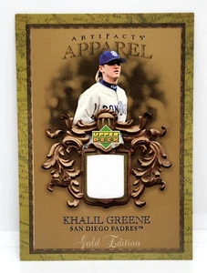 KHALIL GREENE RELIC ~ 2007 UPPER DECK MLB ARTIFACTS / ARTIFACTS APPAREL GOLD ED. - Picture 1 of 2