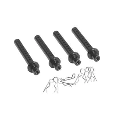 4pcs Alum Alloy RC Car Body Shell Column Posts Mounts w/ R Clip for 1/10 Crawler - Image 1 of 4