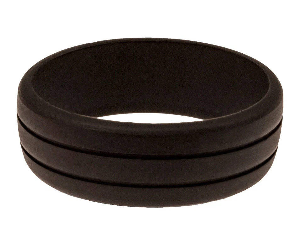 Alianza de boda de silicona personalizada para hombre grabada personalizada por AERA RINGS Foto 1 de 4