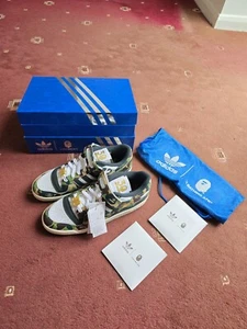 Adidas Forum 84 Low X BAPE 30 Aniversario - Verde Reino Unido 9 EE. UU. 9,5 EUR 43,5 NUEVO EN CAJA - Imagen 1 de 15