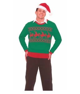 Foro Novedades Juegos de Renos Traviesos Adulto Feo Suéter de Navidad - Imagen 1 de 2