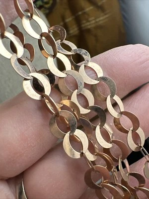 Bronzo Italia Rose Bronze Round Flat Link Polished 24 Inch Necklace - Image 1 of 4