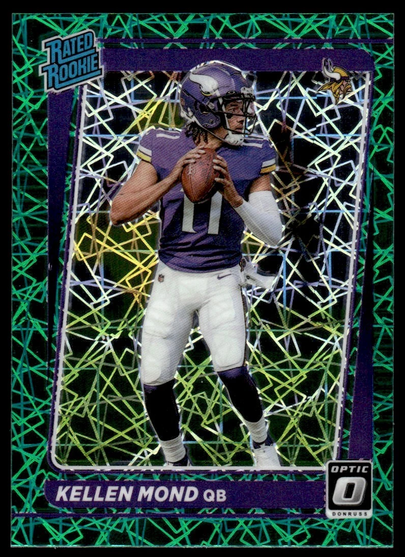 Kellen Mond 2021 Donruss Optic Green Velocity Prizm A RC #221 Minnesota Vikings