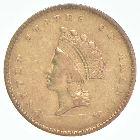 1854 $1 Indian Princess Head Gold Dollar T2 *1813 Cover