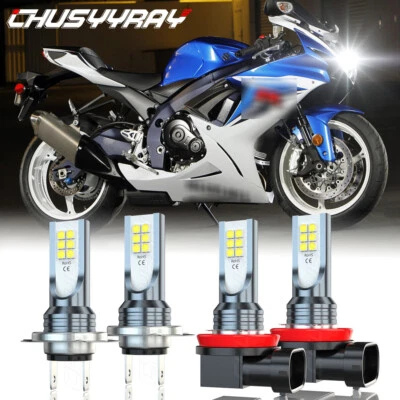 Faros LED H7 H9 para Suzuki GSX1300R Hayabusa 2008-09 2011-18 4 bombillas Foto 1 de 4