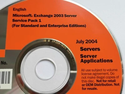 Microsoft Licensing 2004 Servers Applications 312-02810 Exchange 2003 SP1 Vintag - Image 1 of 3