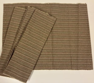 4 Tischsets aus gewebter Baumwolle Cape Cod Collection Rost, Weiß & Grün Neu ohne Etikett - Bild 1 von 4