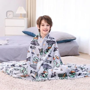 Dinosaur Blanket for Boys, Soft Cozy Flannel Kids Throw Blanket 50x60 Inches - Picture 1 of 7