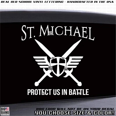 St. Michael Vinyl Decal Sticker Religious Christian Catholic Faith JESUS CHRIST - Image 1 of 4