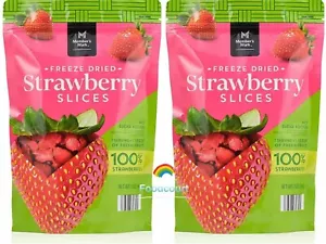 2 Packs Member's Mark Freeze Dried Strawberry Slices 3 oz Each Pack, Total 6 oz - Picture 1 of 7