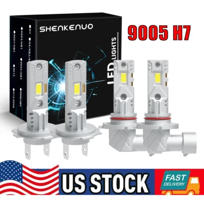 For Hyundai Ioniq 2017-2020 4Pcs Front LED Headlight High Low Beam Bulbs 6000K - Image 1 of 4