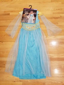 Womens Dragon Mistress Dress Costume Halloween Teal Sheer Cape Tulle M 8/10 - Picture 1 of 7