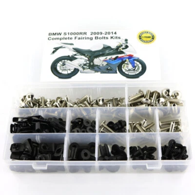 Kit completo de tornillos de carrocería de carenado aptos para BMW S1000RR 2013 2009-2014 plateado Foto 1 de 4