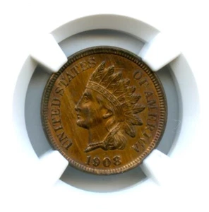1908 Indian Cent, NGC MS64RB - Picture 1 of 3