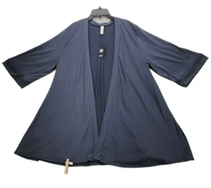 24 Seven Comfort Gray 3/4 Sleeve Open Front Cardigan Plus Size 2X J278 - Picture 1 of 5