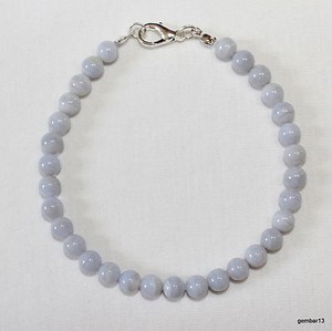 Blue Lace Agate Bracelet 6mm Beads 6 mm Blue Agate Unisex Bracelet