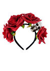 Red Rose & Skull Headband - Halloween Fancy Dress Costume Accessory Day Of Dead