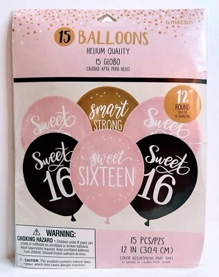 Dulces 16 Globos de Látex Niños Cumpleaños Fiesta Decoración 12" - Paquete de 15 Colores Surtidos Foto 1 de 3