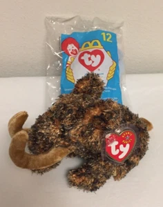 TY Beanie Baby GIGANTO Woolly Mammoth - Dec 17 2000 (+ Teenie Peanut) Vintage!!! - Picture 1 of 12