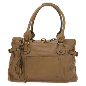 Auténtico bolso de hombro de cuero beige Chloé Paddington - Imagen 1 de 22