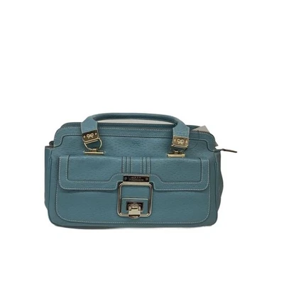 Auténtico Bolso de Mano Anya Hindmarch Cinta Cara Herrajes Dorados Cuero Azul 120618K Foto 1 de 4