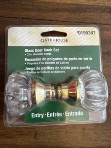 Juego de pomos de puerta de vidrio para interiores por casa de puerta, 2 pulgadas, latón, 0195367, E2279-LV2968 - Imagen 1 de 3