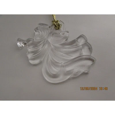 Mikasa Cristal Ángel Navidad Adorno Tocando un Cuerno Religioso  Foto 1 de 3