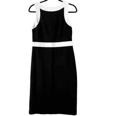 NWT Talbots Women’s Sleeveless Ponte Knit Sheath Dress Size 6 Petite Black White - Image 1 of 4